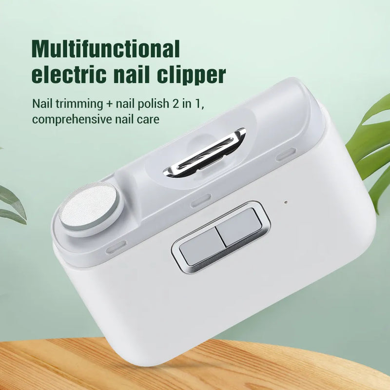 2-in-1 Electric Nail Clipper with LED Light - Automatic Nail Grinder & Trimmer for Adults and Babies