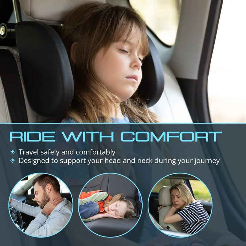 Enhanced Comfort Car Neck Pillow - Adjustable Headrest for Travel & Support