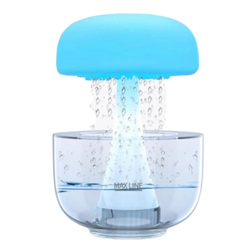 Rain Cloud Inspired Mushroom Humidifier with Jellyfish Light Lamp - Multi-Color Night Light and White Noise Diffuser