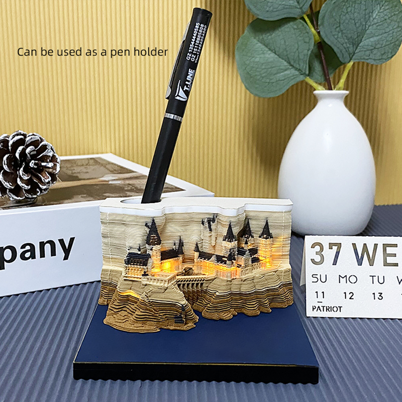 3D Notepad - 160-Sheet LED Memo Pad with 2024 Calendar